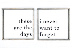 These Are the Days | Sign Set | 12x12 | 24x24