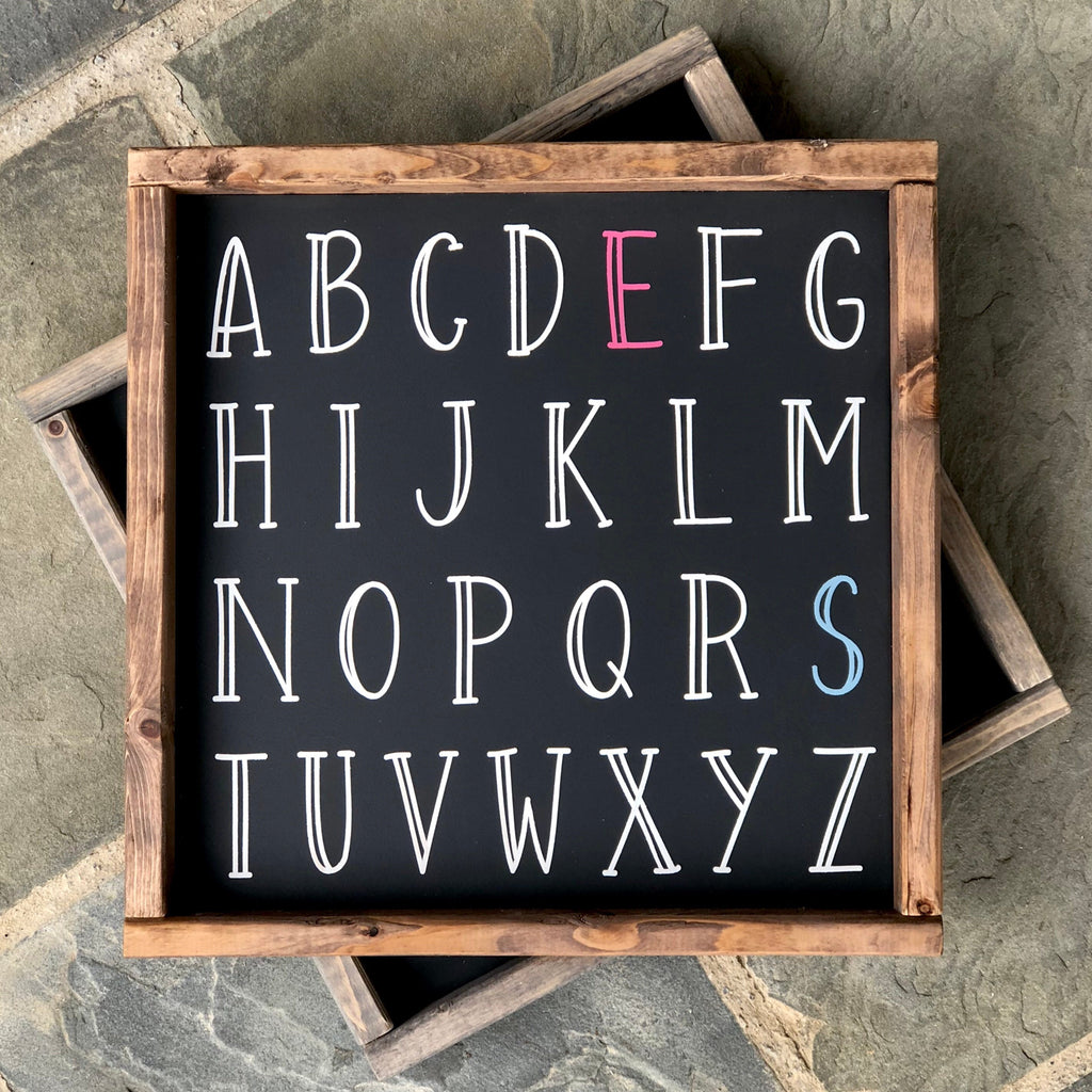 Abc Sign Rustic ABC | 12x12 – The Rustic Sign Company